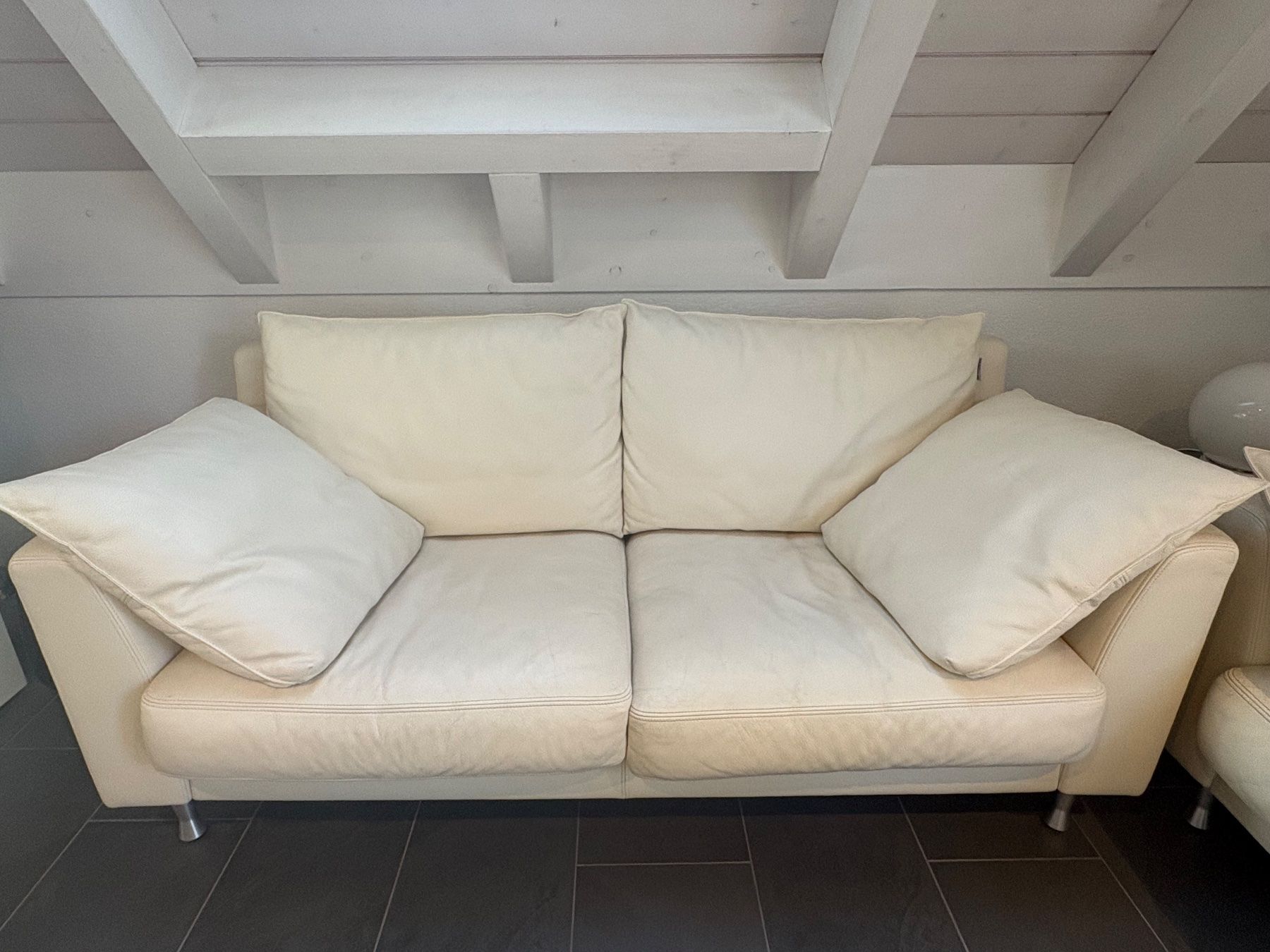 Artanova Sofas: Ledersofa Artanova mit Sessel (weiss) – Gebraucht aus Mettmenstetten von Sternenzauber03 1