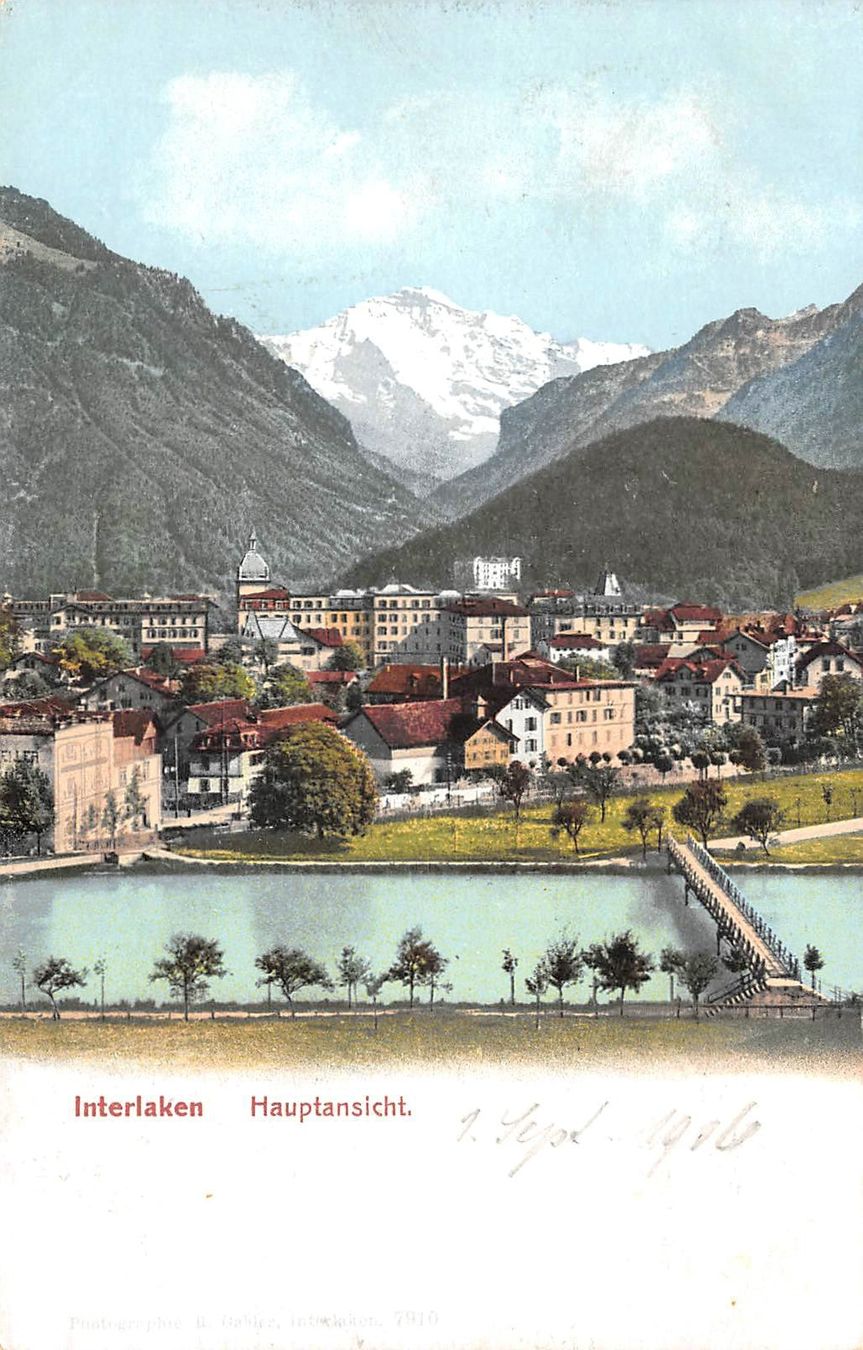 Cartoline postali: 2x Interlaken – Usato da Ottikon b.Kemptth. venduto da Neptun1974