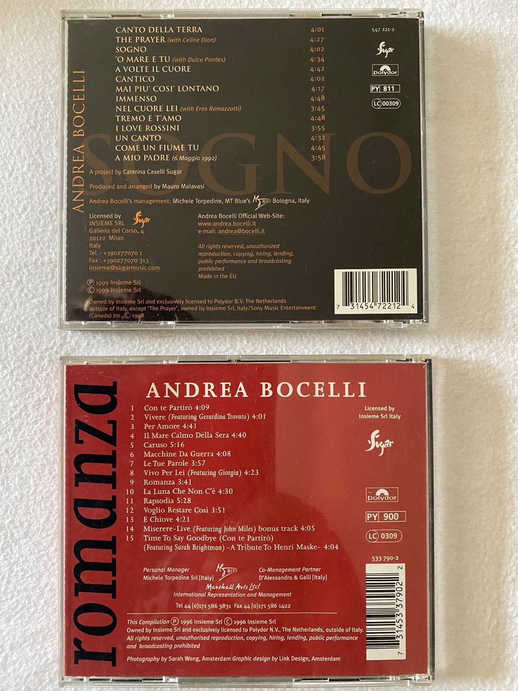 CD: 2 x Andrea Bochelli - Romanza / Sogno – Usato da Duggingen venduto da Kisha010 2