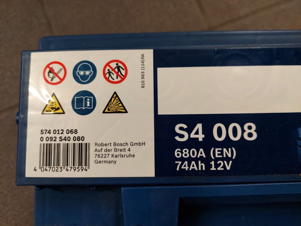 Batteria Auto Avviamento Bosch 74 Ah 680a 12v S4008 Senza Start/Stop - Foto 7