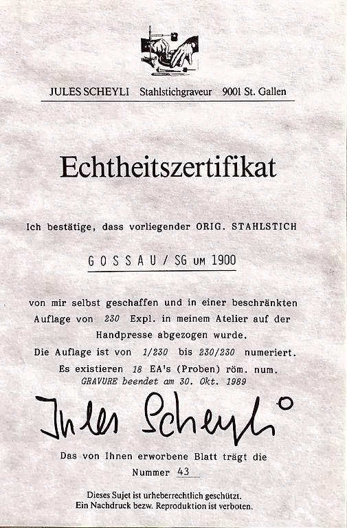 Stiche: Gossau um 1900 (Stahlstich) – Gebraucht aus Wil SG von phi_xst5 1