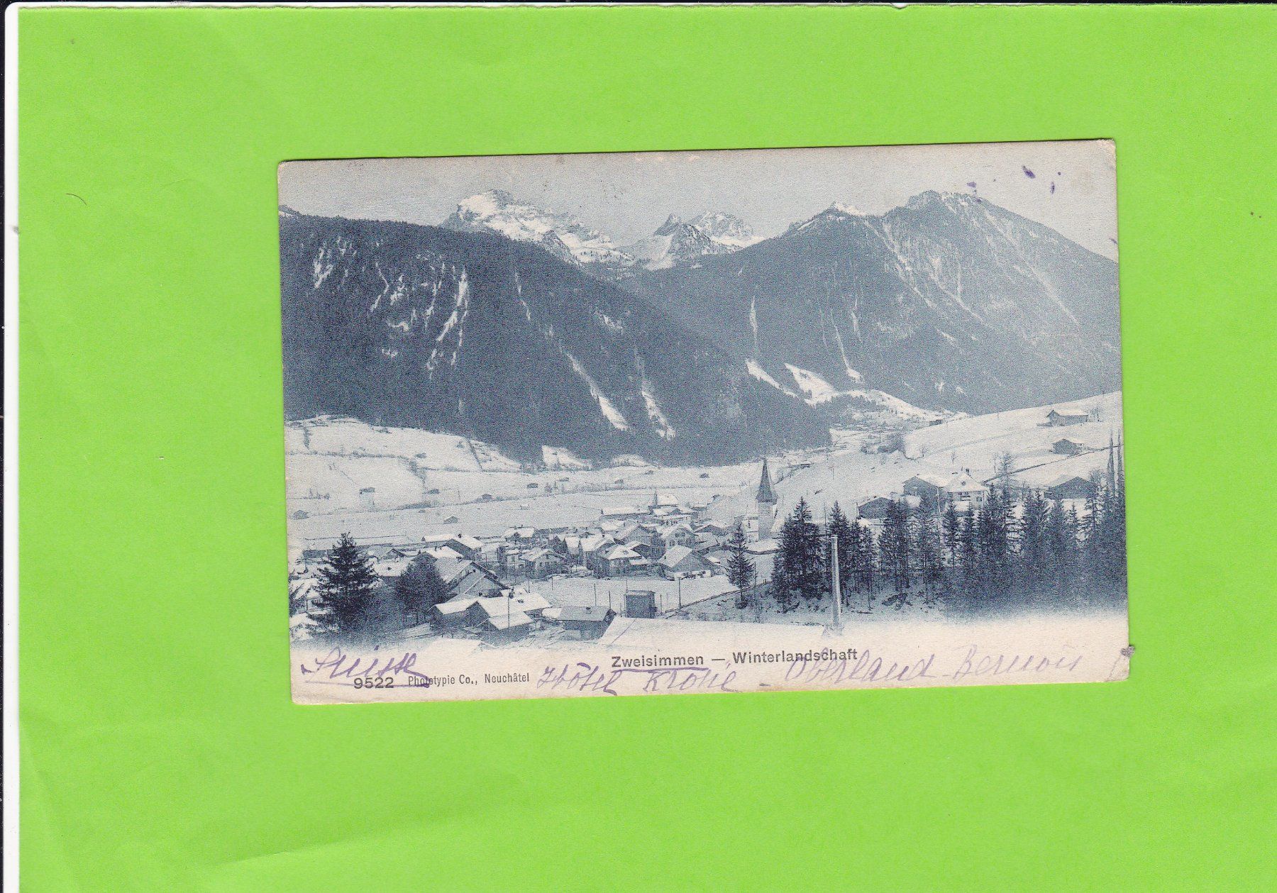 Ansichtskarten: Zweisimmen-Winterlandschaft – Gebraucht aus St. Peterzell von neckertal