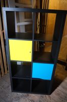 IKEA KALLAX Regal schwarz 8 Fächer mit 2 Türen gute Zustand