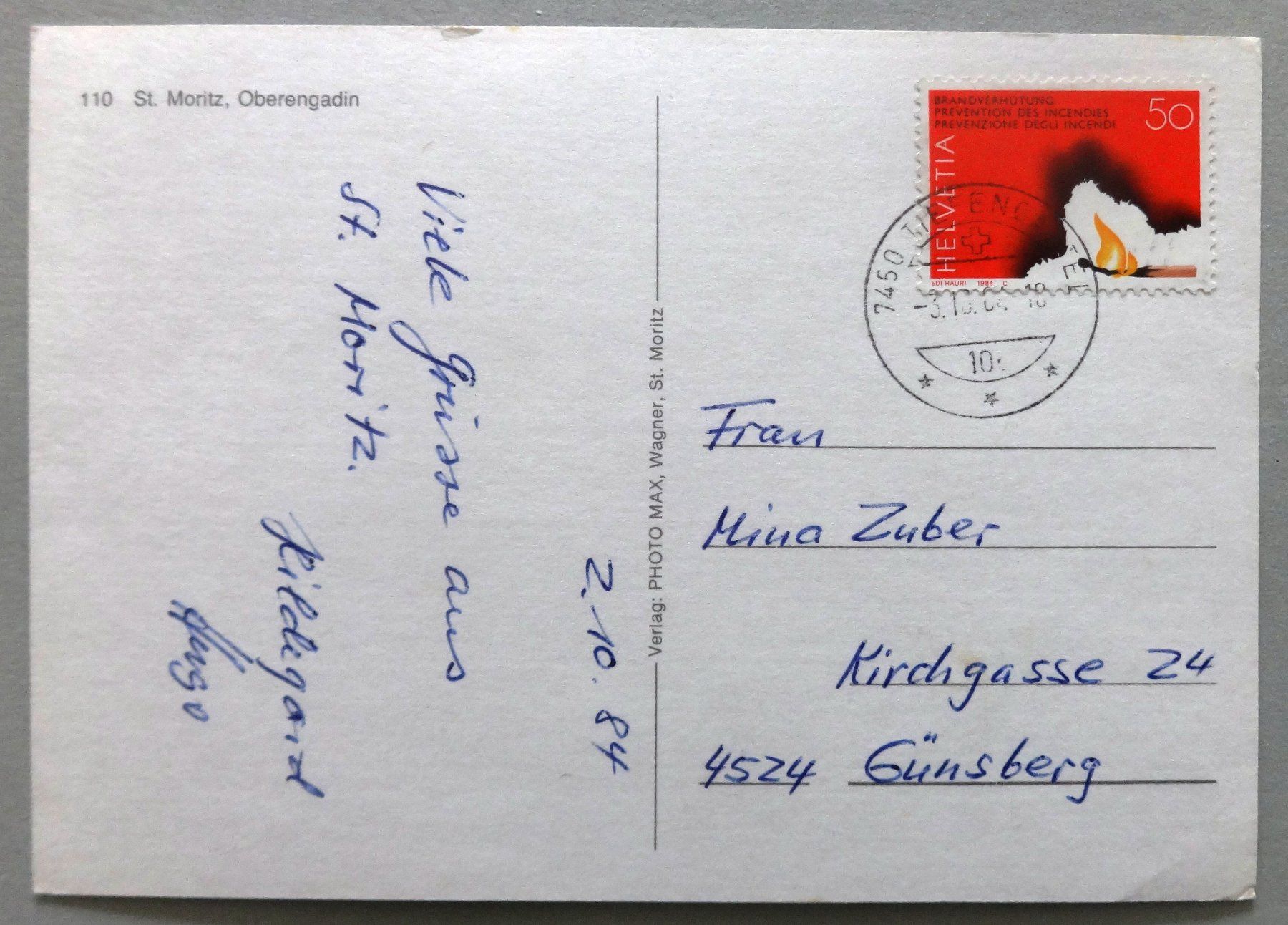 Cartoline postali: St. Moritz - Oberengadin – Usato da Fétigny venduto da Billy2miny 1