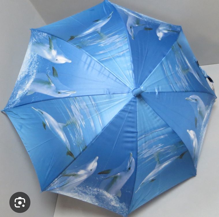 Kinder Regenschirm Cool Wolf Design - Reflektierend & Sicher Mit Abgerundeten Spitzen