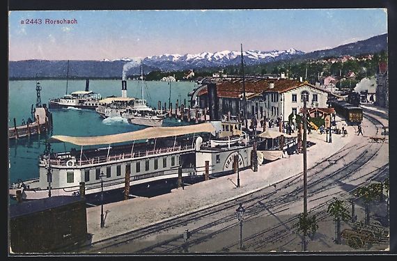 Cartes postales: Rorschach, Hafen mit Dampfer Christoph u – D'occasion à Berlin par bartko-reher