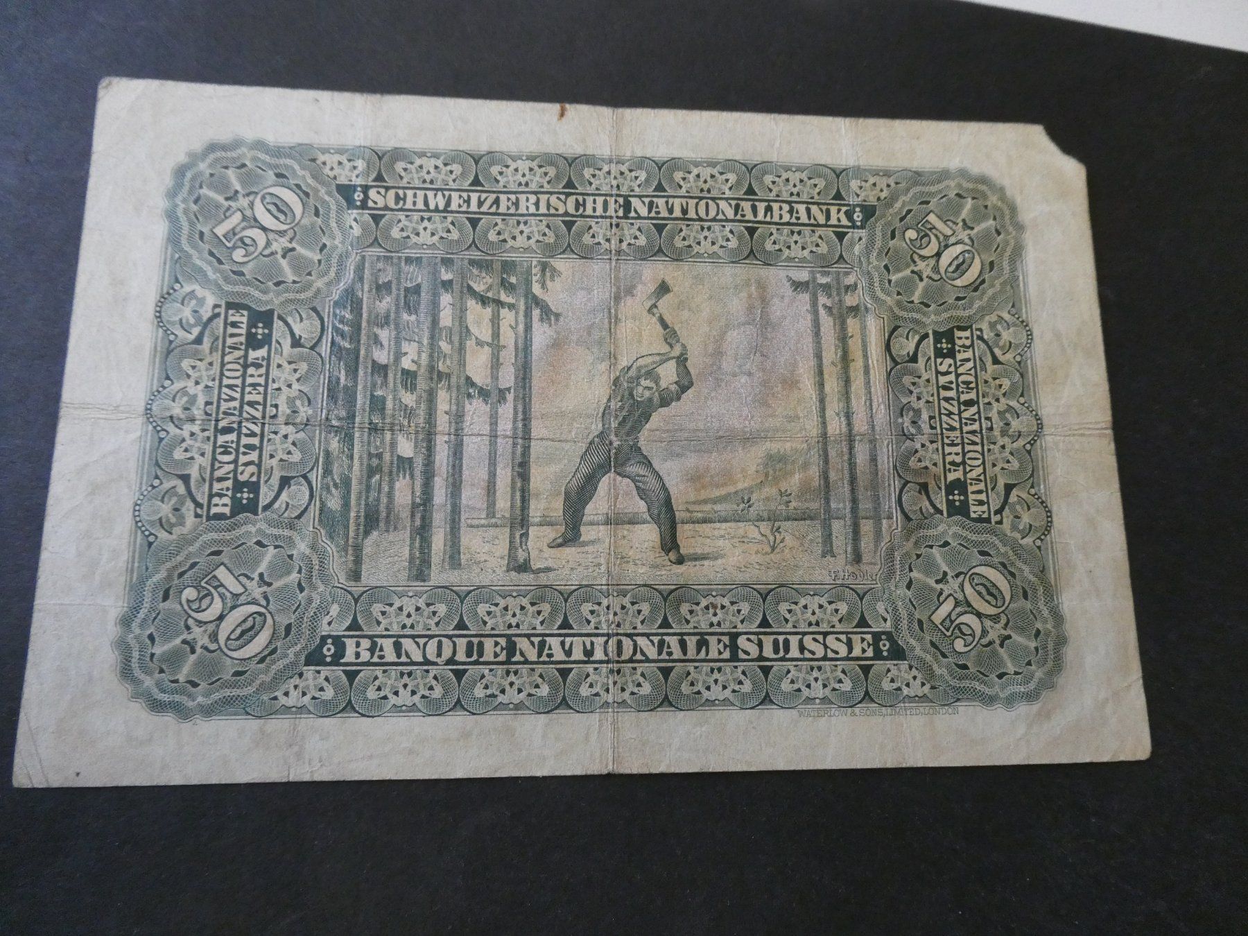 Banconote: Schweiz 1929, 50 Franken – Usato da Hinterforst venduto da rohusri 3