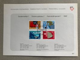 Sammelblatt Sondermarken 1 1985 gestempelt