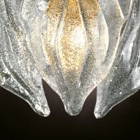 Lampadario Novaresi / 40 foglie in vetro di Murano, Gold24k
