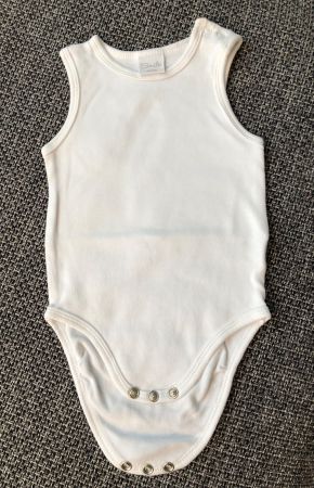 Ärmelloses Baby Body weiss, Smile, Gr. 62/68