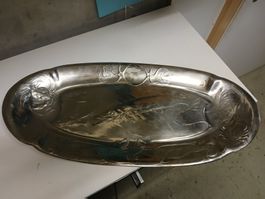 Jugendstil Fischplatte Kaiserzinn punziert