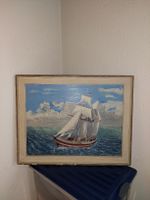 Ölgemälde Segelschiff auf See von A. Daegeiin, 1963 gemalt