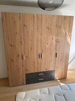 Kleiderschrank 4-türig mit Schubladen Eiche Optik