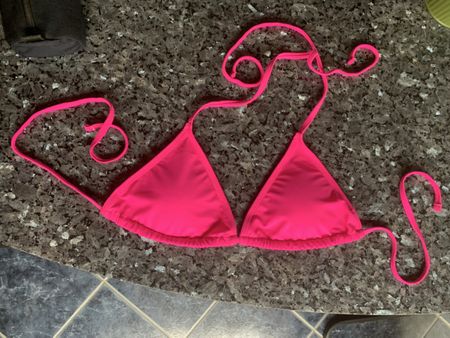Haut de bikini rose vif, taille M