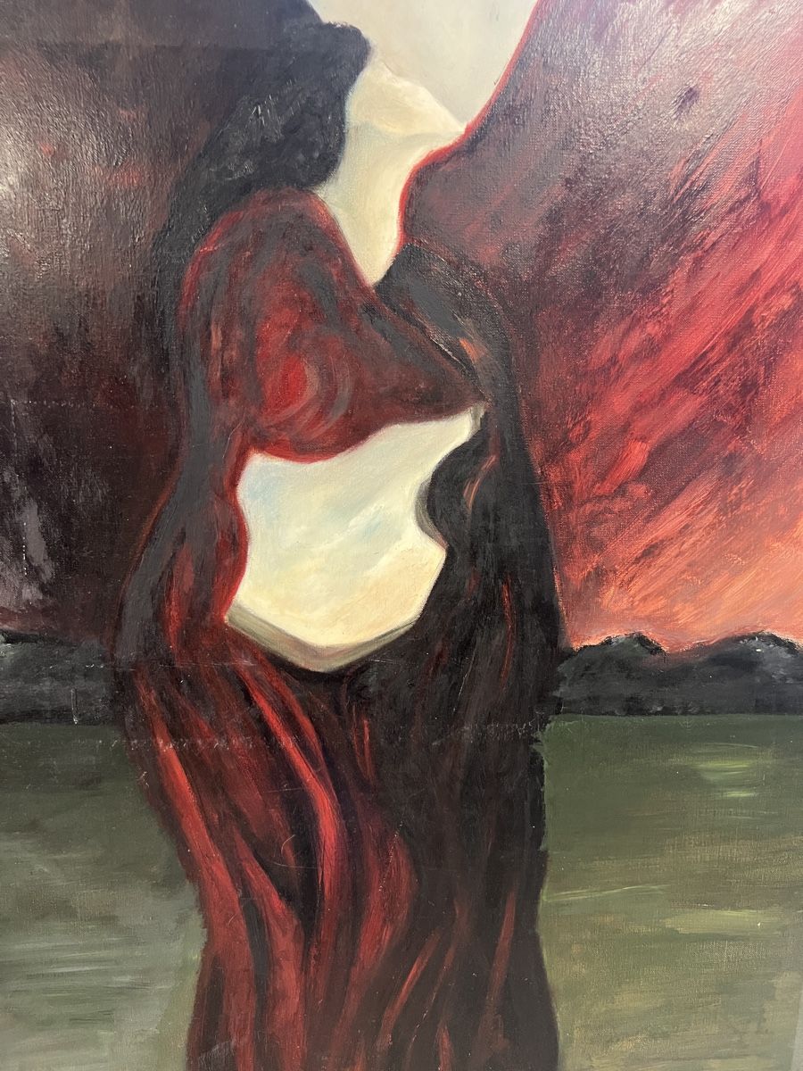 Dipinti: Tableau expressionniste abstrait, rouge, à saisir! – Usato da Genève venduto da Leboucheoreilles 1