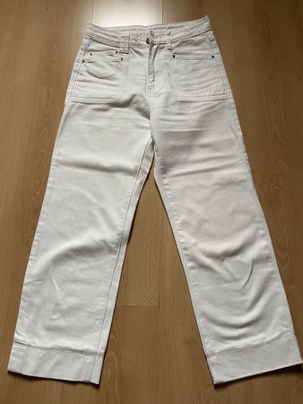 Women’s cotton white denim trousers - size 34/36  Never worn