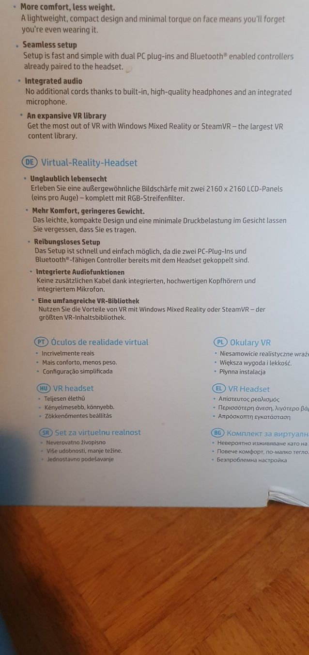 Hewlett Packard Casco VR: VR Headset hp – Usato da Aegerten venduto da lucamichele 2