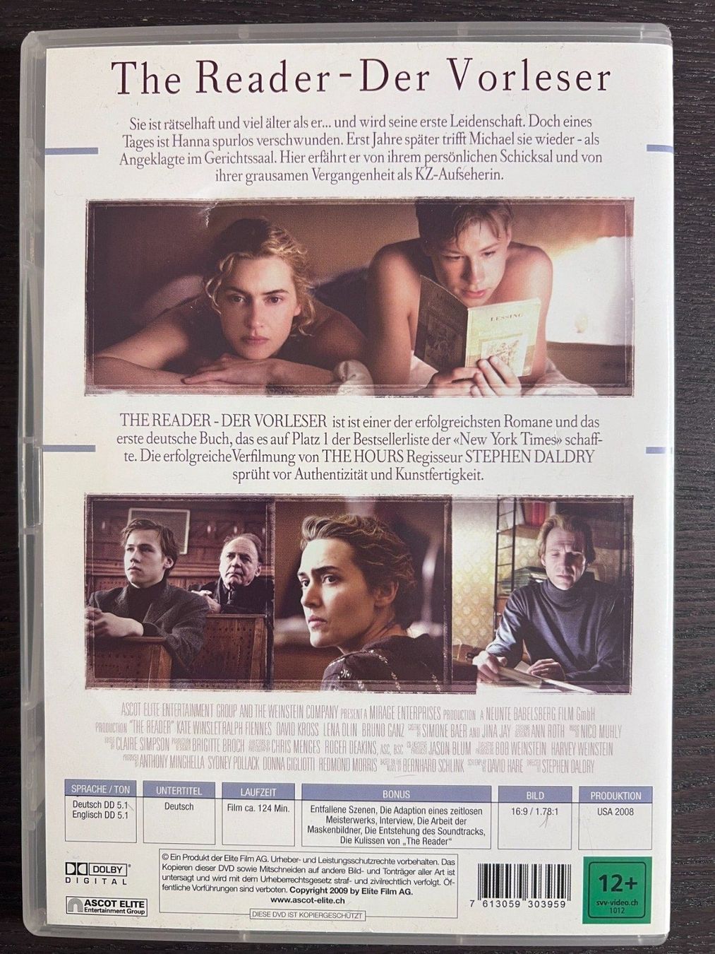 Tutti i DVDs: The Reader - Der Vorleser – Usato da Zürich venduto da FilmFreunde 1