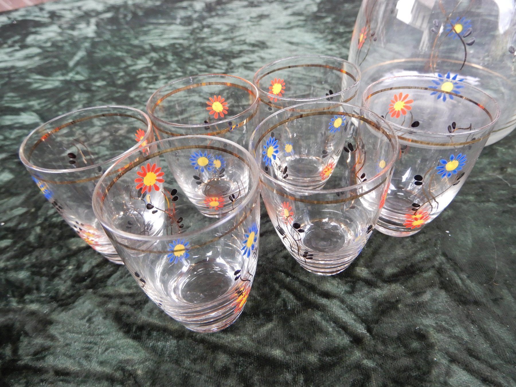 Bicchieri: 60ER JAHRE SCHNAPSGLAS SET – Usato da Huttwil venduto da Kunterbuntli 2