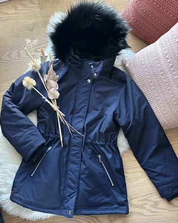 Warme Winterjacke dunkelblau Gr. 158 *NEU mit Etikett