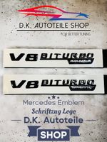 Mercedes AMG V8 Biturbo 2 Stück Emblem Schriftzug Neu Chrom