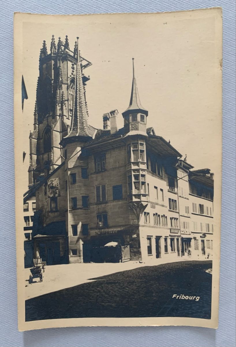 Cartoline postali: Ansichtskarten Schweiz - La Tornalettaz et Cathédrale, FR – Usato da Düdingen venduto da polytropon_5 2