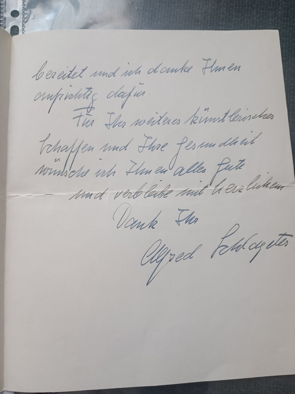 Autografi: Alfred Schlageter - Schauspieler - †1981 – Usato da Menziken venduto da Artographs 1