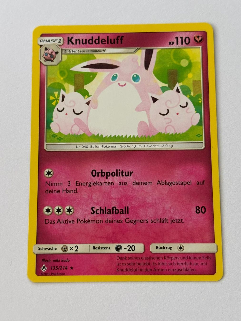 Pokémon Carte collezionabili: Pokemon-Karte Knuddeluff 135/214 – Usato da Herisau venduto da Seyashop1