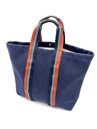 RUE DE VERNEUIL Tote Bag Shopper Blue Canvas Parisian Style
