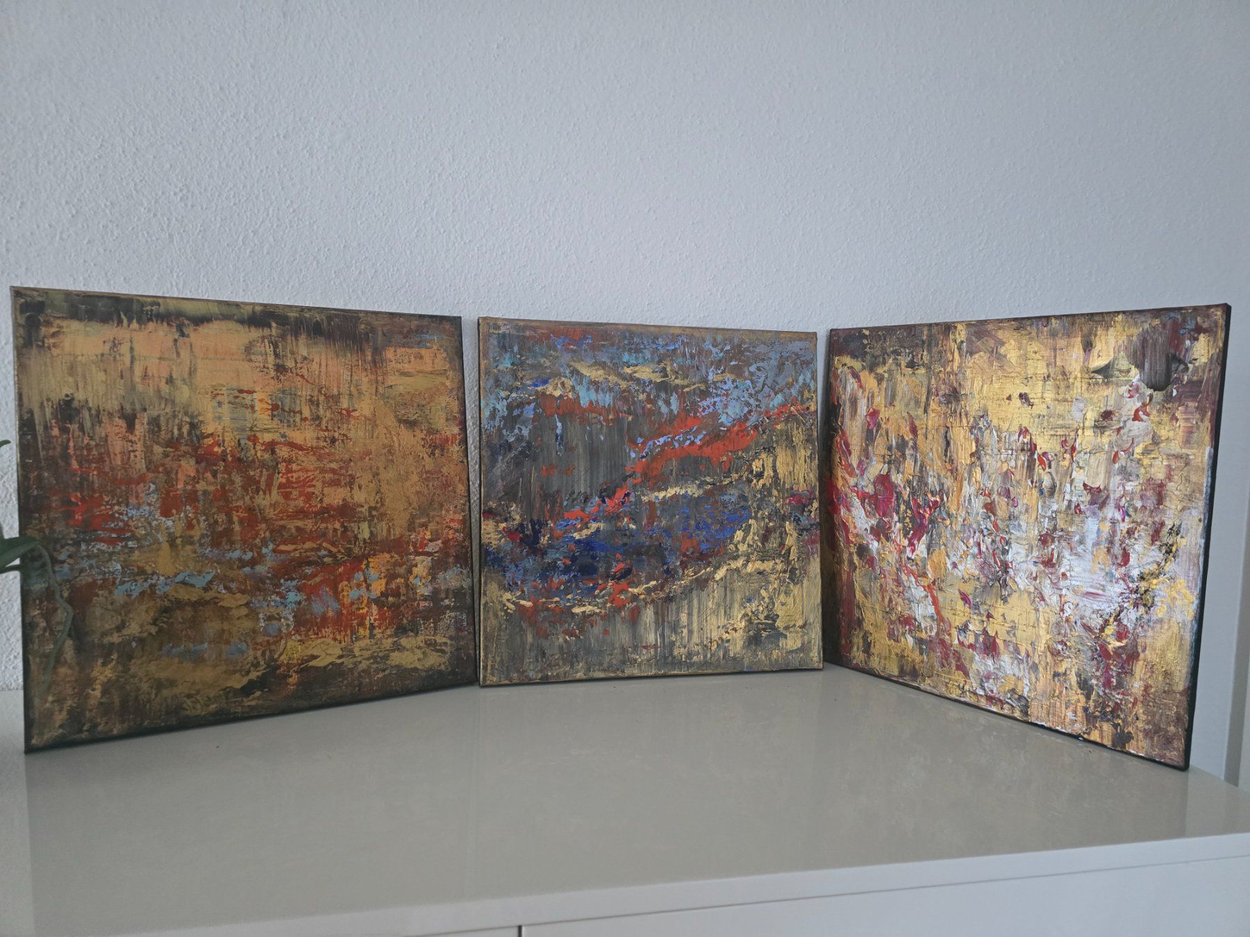 Dipinti: Acrylbilder 40x40 cm mit goldene Farben – Nuovo e nell'imballaggio originale da Beinwil am See venduto da Superchance 3