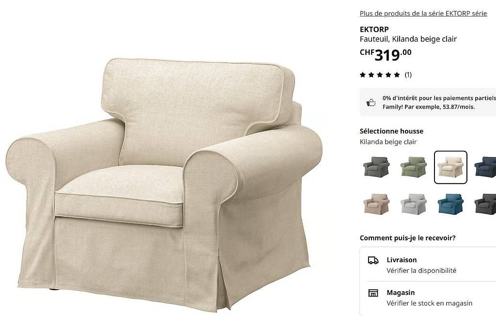 Ikea Poltrone: EKTORP Sessel Beige – Usato da Gampelen venduto da Disabo