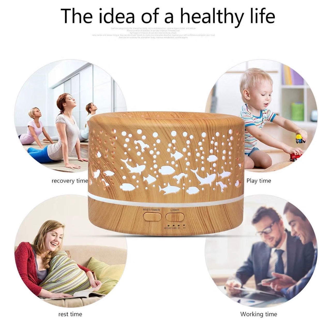 Duftöldiffusoren: Aroma Diffuser 700ml mit Timer, Holzoptik braun – Neu und originalverpackt aus Basel von Seifehuesli 6
