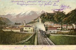 Bellinzona   TI  mit Dampfeisenbahn      um 1905
