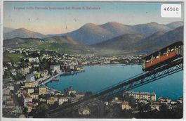 Lugano colla Ferrovia funicolare de Monte S. Salvatore