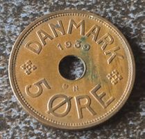 Dänemark 5 Øre 1939 Münze guter Zustand
