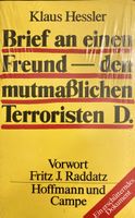 Klaus Hessler; Brief an einen Freund-den mutmasslichen …