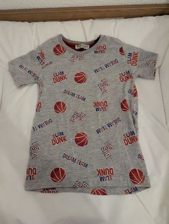Cooles T-Shirt, Gr. 122-128, Basketball Motiv, Sommer