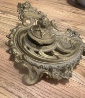 Antikes Tintenfass mit Engelmotiv -Jugendstil 