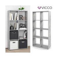 SCUTUM Raumteiler 140x70cm - Grau/Beton Paravent Regal