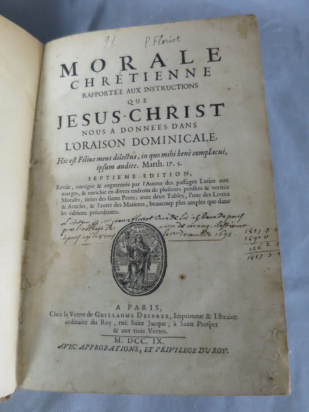 Libri: Morale Chrétienne von 1709 – Usato da Zürich venduto da 1.Simon 1