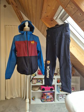 FC Barcelona Trainingsanzug Jacke M Hose S blau