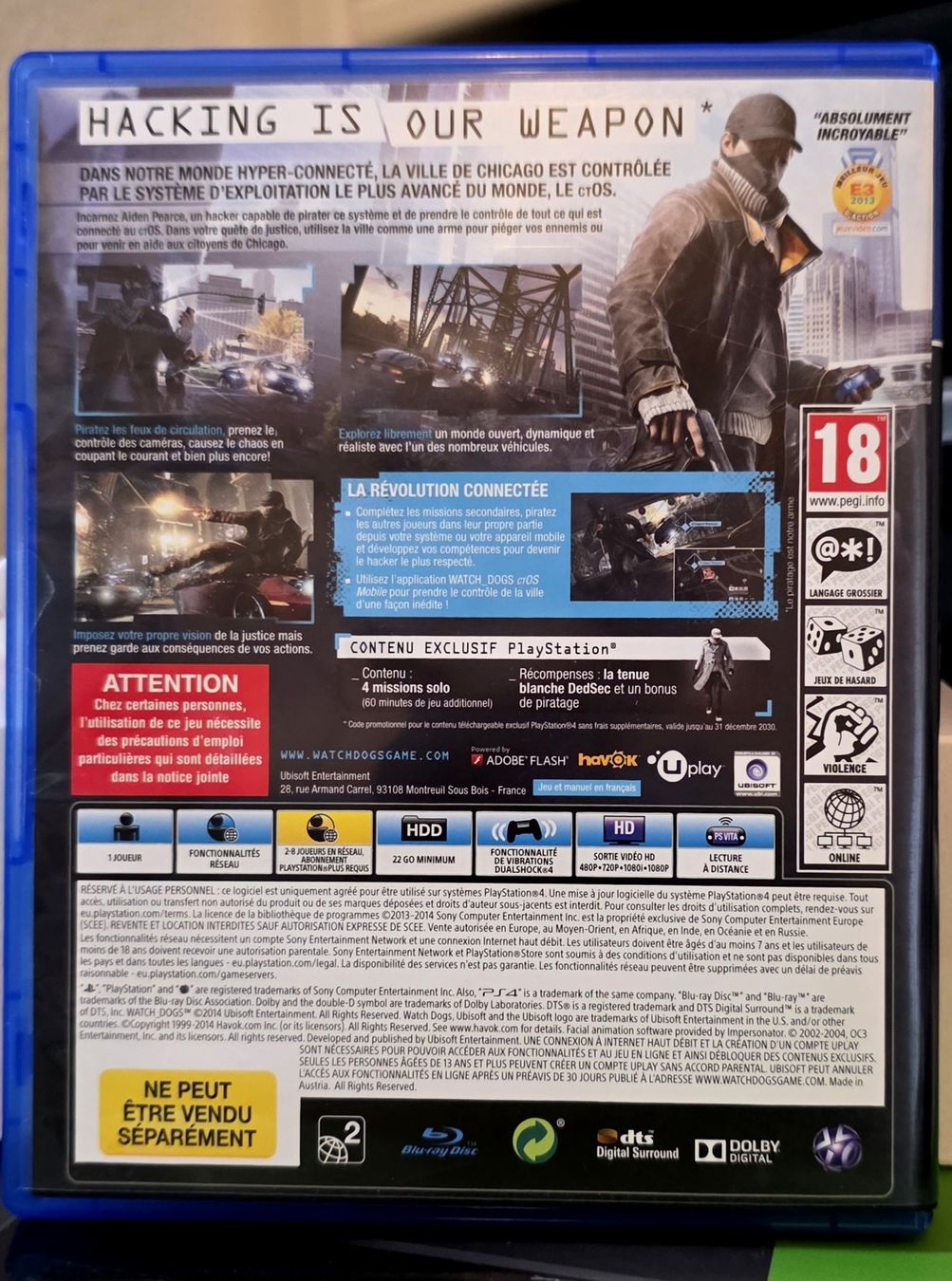 Sony Spiele: Watch Dogs PS4 – Gebraucht aus Lausanne von qoqyan 1