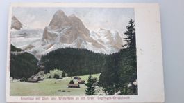 Rosenlaui mit Well- und Wetterhorn an der Route Meyringen-Gr