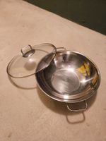 WMF Edelstahl Wok Pfanne mit Glasdeckel