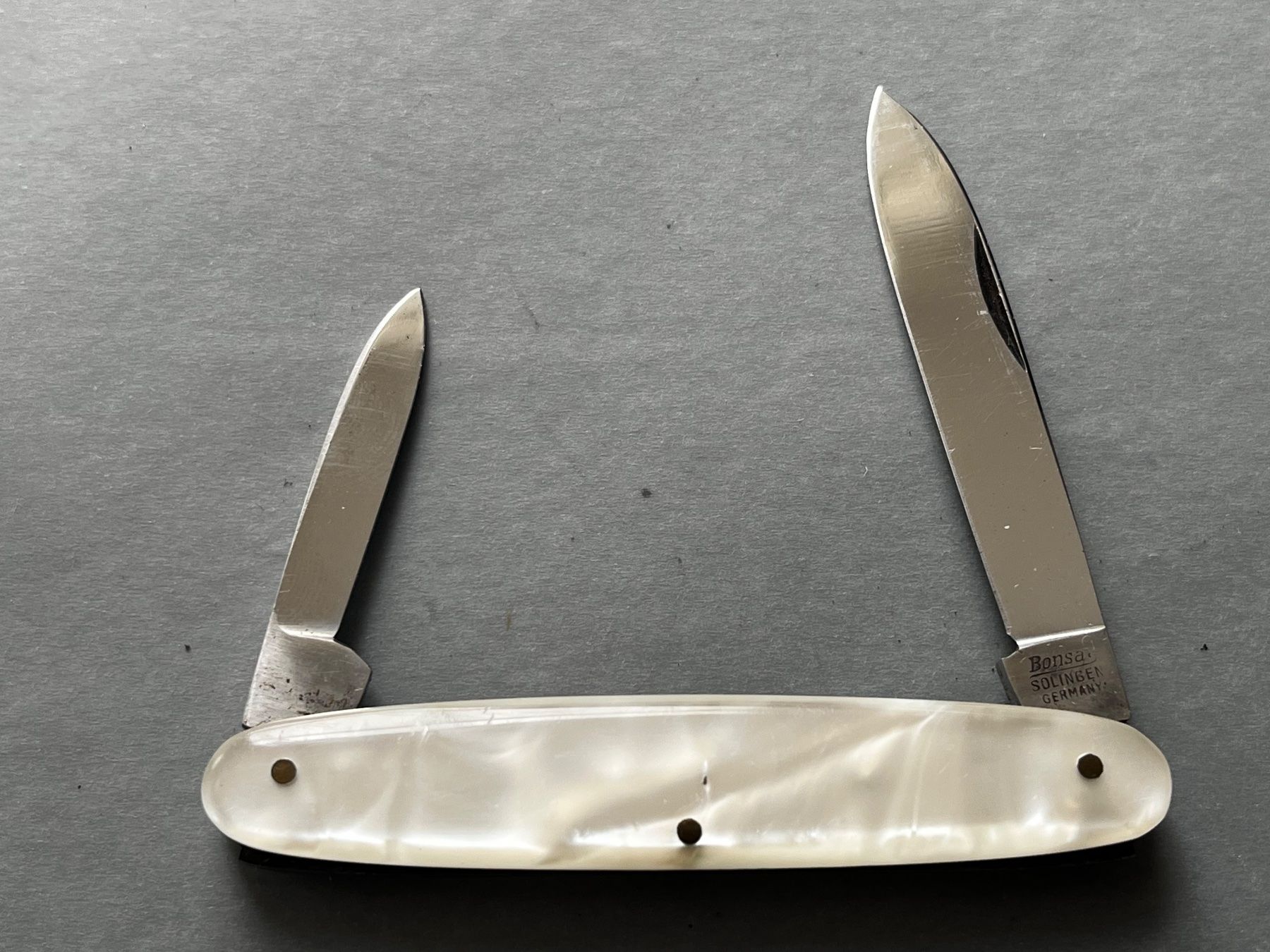Coltelli tascabile: Altes Bonsa/Solingen Perlmutt Sackmesser 83 mm - selten – Usato da Zürich venduto da FV.vintage