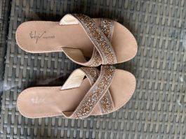 Mules strass beige taille 37