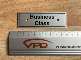 Flugzeug Trolley Schild: Business Class Alu