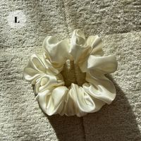 1# white 100% Mulberry Silk Scrunchie Size L - NEW!