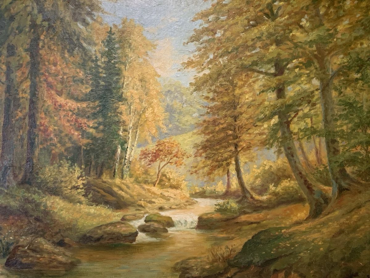 Tableaux: Waldlichtung Ölgemälde  – D'occasion à Wolfhalden par SecondAntique 1
