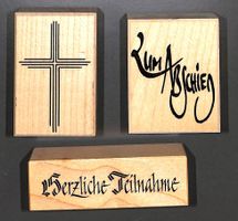 Zum Abschied Herzliche Teilnahme † (Holzsockel Gummistempel)